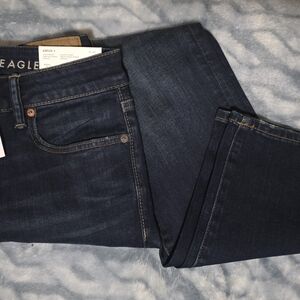 American Eagle Outfitters Men’s Slim Straight Jeans - Dark Blue